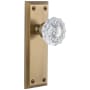 Grandeur Fifth Avenue Solid Brass Rose Privacy Door Knob Set with Versailles Crystal Knob and 2-3/4" Backset Vintage Brass