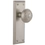 Grandeur Fifth Avenue Solid Brass Rose Privacy Door Knob Set with Windsor Knob and 2-3/4" Backset Satin Nickel