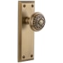 Grandeur Fifth Avenue Solid Brass Rose Privacy Door Knob Set with Windsor Knob and 2-3/4" Backset Vintage Brass