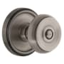Grandeur Georgetown Solid Brass Rose Privacy Door Knob Set with Bouton Knob and 2-3/4" Backset Antique Pewter