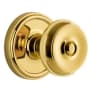 Grandeur Georgetown Solid Brass Rose Privacy Door Knob Set with Bouton Knob and 2-3/4" Backset Polished Brass