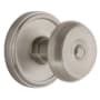 Grandeur Georgetown Solid Brass Rose Privacy Door Knob Set with Bouton Knob and 2-3/4" Backset Satin Nickel