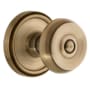 Grandeur Georgetown Solid Brass Rose Privacy Door Knob Set with Bouton Knob and 2-3/4" Backset Vintage Brass