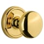 Grandeur Georgetown Solid Brass Rose Privacy Door Knob Set with Fifth Avenue Knob and 2-3/4" Backset Polished Brass