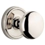 Grandeur Georgetown Solid Brass Rose Privacy Door Knob Set with Fifth Avenue Knob and 2-3/4" Backset Polished Nickel