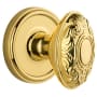Grandeur Georgetown Solid Brass Rose Privacy Knob Set with Grande Victorian Knob and 2-3/4" Backset Lifetime Brass