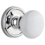 Grandeur Georgetown Solid Brass Rose Privacy Knob Set with Hyde Park Knob and 2-3/4" Backset Bright Chrome