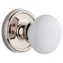 Grandeur Georgetown Solid Brass Rose Privacy Knob Set with Hyde Park Knob and 2-3/4" Backset Polished Nickel