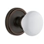 Grandeur Georgetown Solid Brass Rose Privacy Knob Set with Hyde Park Knob and 2-3/4" Backset Timeless Bronze