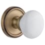 Grandeur Georgetown Solid Brass Rose Privacy Knob Set with Hyde Park Knob and 2-3/4" Backset Vintage Brass