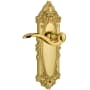 Grandeur Grande Victorian Solid Brass Rose Right Handed Privacy Door Lever Set with Bellagio Lever and 2-3/4" Backset Lifetime Brass