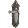 Grandeur Grande Victorian Solid Brass Rose Right Handed Privacy Door Lever Set with Georgetown Lever and 2-3/4" Backset Antique Pewter