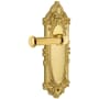 Grandeur Grande Victorian Solid Brass Rose Right Handed Privacy Door Lever Set with Georgetown Lever and 2-3/4" Backset Lifetime Brass