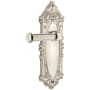 Grandeur Grande Victorian Solid Brass Rose Right Handed Privacy Door Lever Set with Georgetown Lever and 2-3/4" Backset Polished Nickel