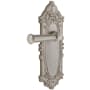 Grandeur Grande Victorian Solid Brass Rose Right Handed Privacy Door Lever Set with Georgetown Lever and 2-3/4" Backset Satin Nickel