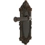 Grandeur Grande Victorian Solid Brass Rose Right Handed Privacy Door Lever Set with Georgetown Lever and 2-3/4" Backset Timeless Bronze