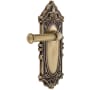 Grandeur Grande Victorian Solid Brass Rose Right Handed Privacy Door Lever Set with Georgetown Lever and 2-3/4" Backset Vintage Brass
