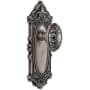 Grandeur Grande Victorian Solid Brass Rose Privacy Door Knob Set with Grande Victorian Knob and 2-3/4" Backset Antique Pewter