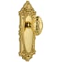 Grandeur Grande Victorian Solid Brass Rose Privacy Door Knob Set with Grande Victorian Knob and 2-3/4" Backset Polished Brass