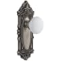 Grandeur Grande Victorian Solid Brass Rose Privacy Door Knob Set with Hyde Park Knob and 2-3/4" Backset Antique Pewter