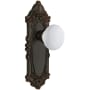 Grandeur Grande Victorian Solid Brass Rose Privacy Door Knob Set with Hyde Park Knob and 2-3/4" Backset Timeless Bronze