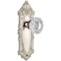 Grandeur Grande Victorian Solid Brass Rose Privacy Door Knob Set with Versailles Crystal Knob and 2-3/4" Backset Polished Nickel