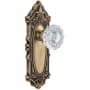 Grandeur Grande Victorian Solid Brass Rose Privacy Door Knob Set with Versailles Crystal Knob and 2-3/4" Backset Vintage Brass