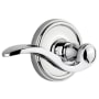 Grandeur Georgetown Solid Brass Left Handed Privacy Set with Bellagio Lever and 2-3/4" Backset Bright Chrome