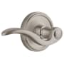 Grandeur Georgetown Solid Brass Left Handed Privacy Set with Bellagio Lever and 2-3/4" Backset Satin Nickel