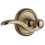 Grandeur Georgetown Solid Brass Left Handed Privacy Set with Bellagio Lever and 2-3/4" Backset Vintage Brass