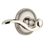 Grandeur Newport Solid Brass Left Handed Privacy Set with Bellagio Lever and 2-3/4" Backset Polished Nickel