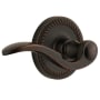 Grandeur Newport Solid Brass Left Handed Privacy Set with Bellagio Lever and 2-3/4" Backset Timeless Bronze