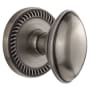 Grandeur Newport Solid Brass Rose Privacy Door Knob Set with Eden Prairie Knob and 2-3/4" Backset Antique Pewter