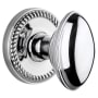 Grandeur Newport Solid Brass Rose Privacy Door Knob Set with Eden Prairie Knob and 2-3/4" Backset Bright Chrome