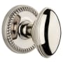 Grandeur Newport Solid Brass Rose Privacy Door Knob Set with Eden Prairie Knob and 2-3/4" Backset Polished Nickel