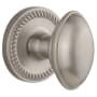 Grandeur Newport Solid Brass Rose Privacy Door Knob Set with Eden Prairie Knob and 2-3/4" Backset Satin Nickel