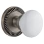 Grandeur Newport Solid Brass Rose Privacy Door Knob Set with Hyde Park Knob and 2-3/4" Backset Antique Pewter