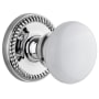 Grandeur Newport Solid Brass Rose Privacy Door Knob Set with Hyde Park Knob and 2-3/4" Backset Bright Chrome