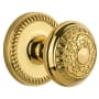 Grandeur Newport Solid Brass Rose Privacy Door Knob Set with Windsor Knob and 2-3/4" Backset Lifetime Brass