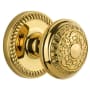 Grandeur Newport Solid Brass Rose Privacy Door Knob Set with Windsor Knob and 2-3/4" Backset Polished Brass