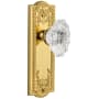Grandeur Parthenon Solid Brass Rose Privacy Door Knob Set with Biarritz Crystal Knob and 2-3/4" Backset Lifetime Brass