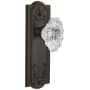 Grandeur Parthenon Solid Brass Rose Privacy Door Knob Set with Biarritz Crystal Knob and 2-3/4" Backset Timeless Bronze