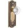 Grandeur Parthenon Solid Brass Rose Privacy Door Knob Set with Bordeaux Crystal Knob and 2-3/4" Backset Vintage Brass
