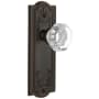 Grandeur Parthenon Solid Brass Rose Privacy Door Knob Set with Chambord Crystal Knob and 2-3/4" Backset Timeless Bronze