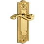 Grandeur Parthenon Solid Brass Rose Right Handed Privacy Door Lever Set with Portofino Door Lever Set and 2-3/4" Backset Lifetime Brass
