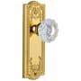 Grandeur Parthenon Solid Brass Rose Privacy Door Knob Set with Versailles Crystal Door Knob Set and 2-3/4" Backset Lifetime Brass