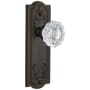 Grandeur Parthenon Solid Brass Rose Privacy Door Knob Set with Versailles Crystal Door Knob Set and 2-3/4" Backset Timeless Bronze