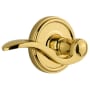 Grandeur Georgetown Solid Brass Right Handed Privacy Set with Bellagio Lever and 2-3/4" Backset Polished Brass