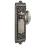 Grandeur Windsor Solid Brass Rose Privacy Door Knob Set with Eden Prairie Knob and 2-3/4" Backset Antique Pewter