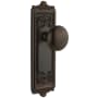 Grandeur Windsor Solid Brass Rose Privacy Door Knob Set with Fifth Avenue Knob and 2-3/4" Backset Timeless Bronze